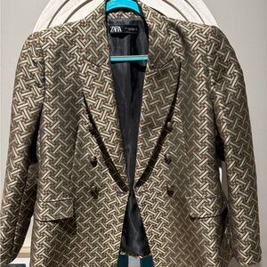 Vintage Zara Geometric green and purple Blazer size XL